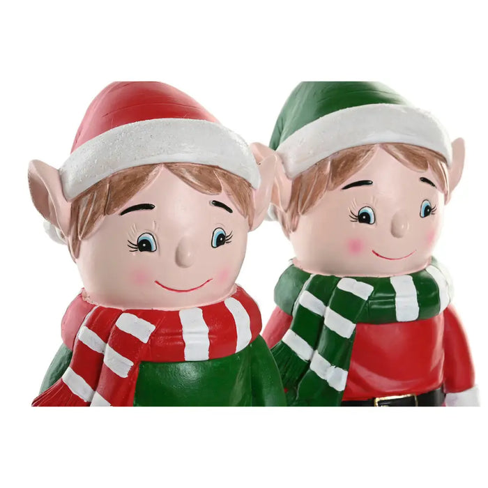 Christmas bauble Home ESPRIT Multicolour Elf 15 X 13 X 32 cm (2 Units) - Декорация и Осветление<<<Дом