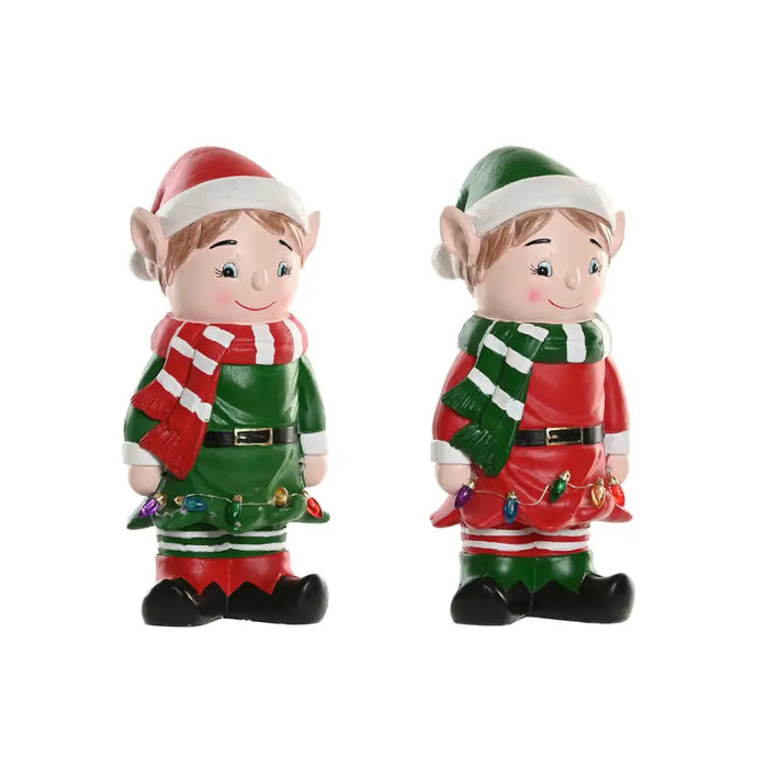 Christmas bauble Home ESPRIT Multicolour Elf 15 X 13 X 32 cm (2 Units) - Декорация и Осветление<<<Дом
