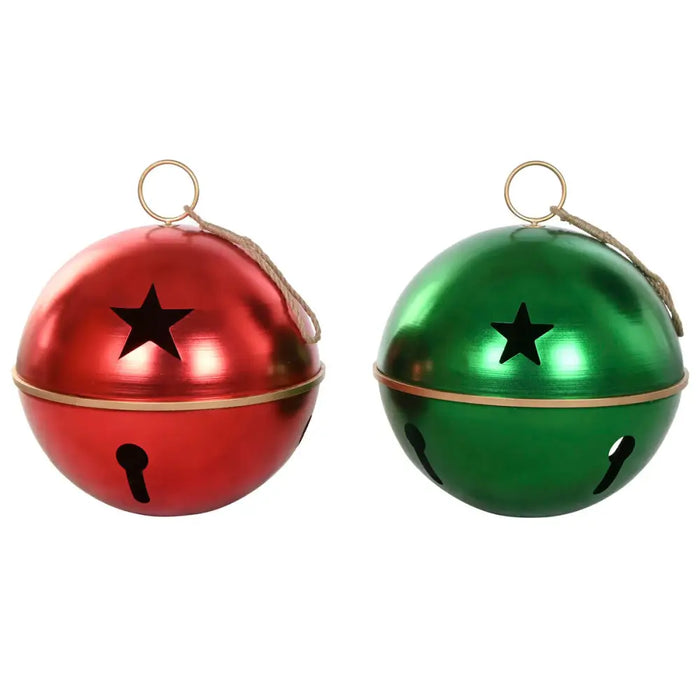 Christmas Bauble Home ESPRIT Red Green Golden Metal (2 Units) - Декорация и Осветление<<<Дом Градина<<<BigBuy&&&Коледни