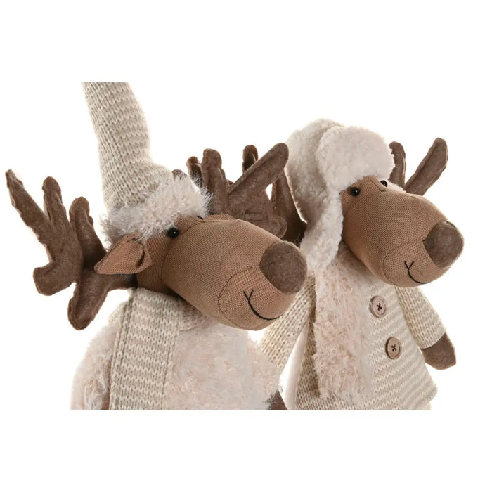 Christmas bauble Home ESPRIT White Beige 25 x 18 x 44 cm (2 Units) - Декорация и Осветление<<<Дом