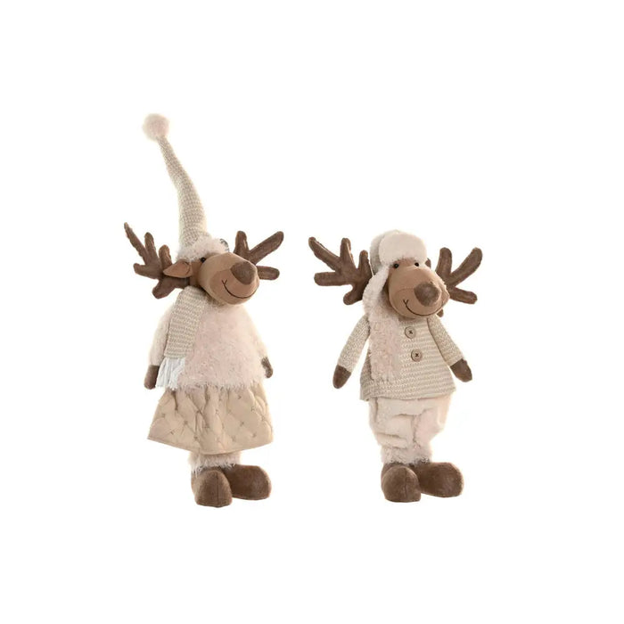 Christmas bauble Home ESPRIT White Beige 25 x 18 x 44 cm (2 Units) - Декорация и Осветление<<<Дом