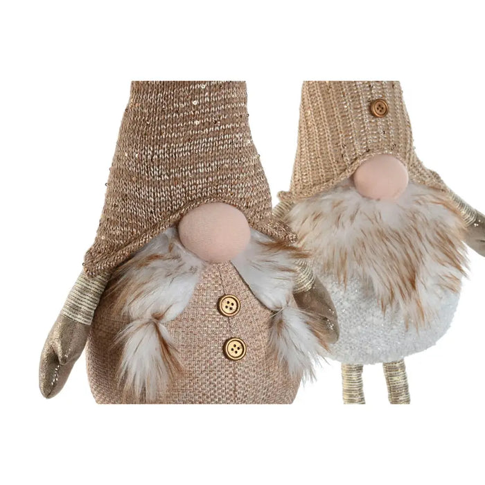 Christmas bauble Home ESPRIT White Beige Gnome 30 x 20 x 58 cm (2 Units) - Декорация и Осветление<<<Дом