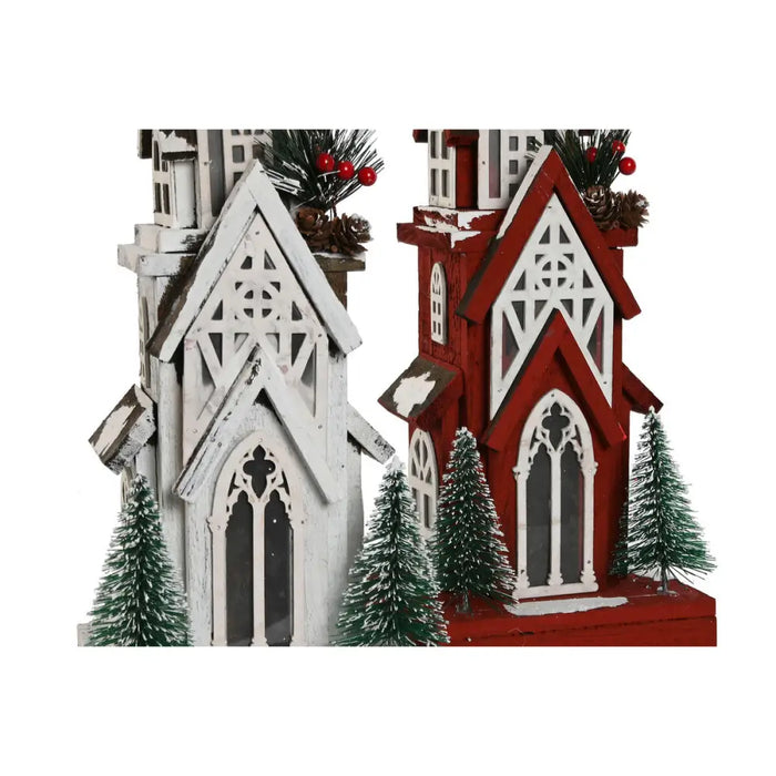 Christmas bauble Home ESPRIT White Red 16 x 14 x 63 cm (2 Units) - Декорация и Осветление<<<Дом