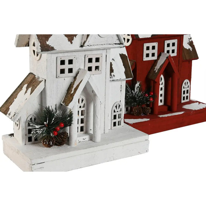 Christmas bauble Home ESPRIT White Red 26 x 14 x 32 cm (2 Units) - Декорация и Осветление<<<Дом