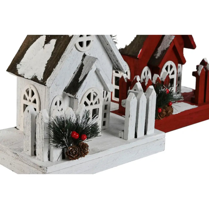 Christmas bauble Home ESPRIT White Red 27 x 18 x 56 cm (2 Units) - Декорация и Осветление<<<Дом