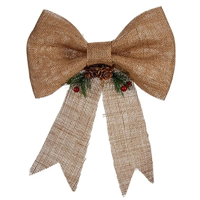 Christmas bauble Krist+ Brown Red Green Natural Fibre 24 x 5 x 34 cm Lasso (12 Units) - Декорация и Осветление<<<Дом