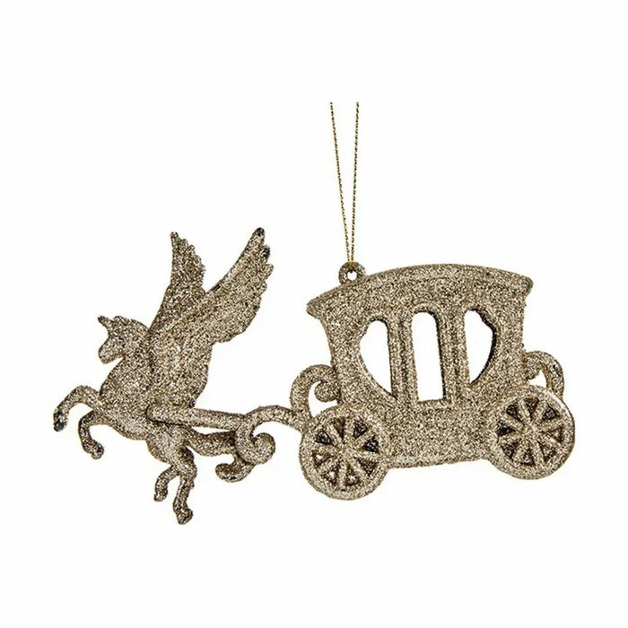 Christmas bauble Krist+ Champagne Plastic Glitter Magical Carriage 15 x 8,5 x 4,5 cm (24 Units) - Декорация и