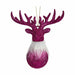 Christmas bauble Krist+ Fuchsia Plastic Glitter Reindeer 14 x 15,5 x 7 cm 13,5 x 15,5 x 7 cm (24 Units) - Декорация и