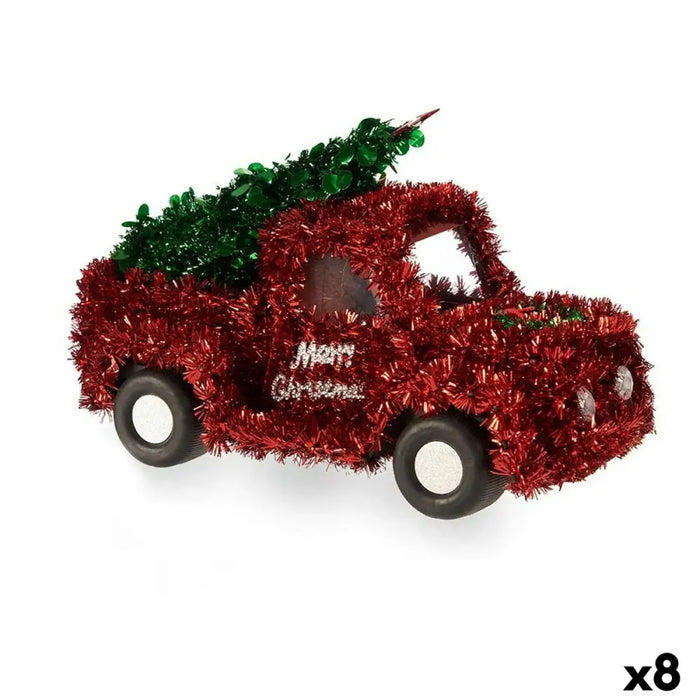 Christmas bauble Krist+ Red Green Van 15 x 18 x 27 cm Tinsel (8 Units) - Декорация и Осветление<<<Дом