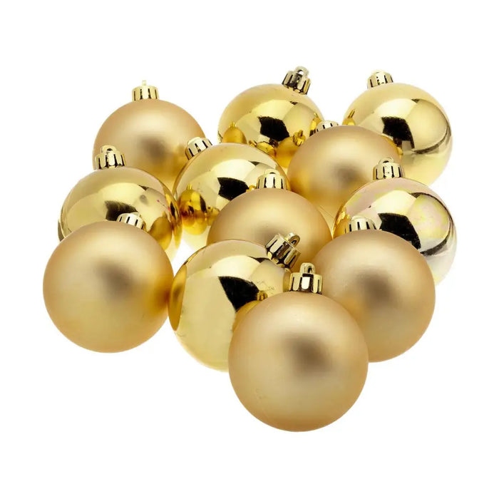 Christmas Baubles Decoris Golden Plastic 12 Units - Декорация и Осветление<<<Дом Градина<<<BigBuy&&&Коледни