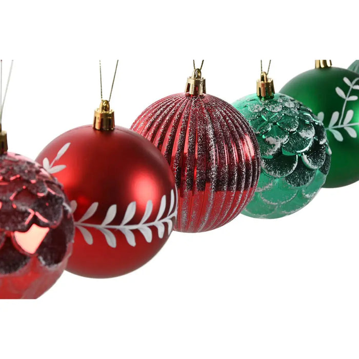 Christmas Baubles Home ESPRIT Red Green PVC 16 x 16 x 24 cm (2 Units) - Декорация и Осветление<<<Дом