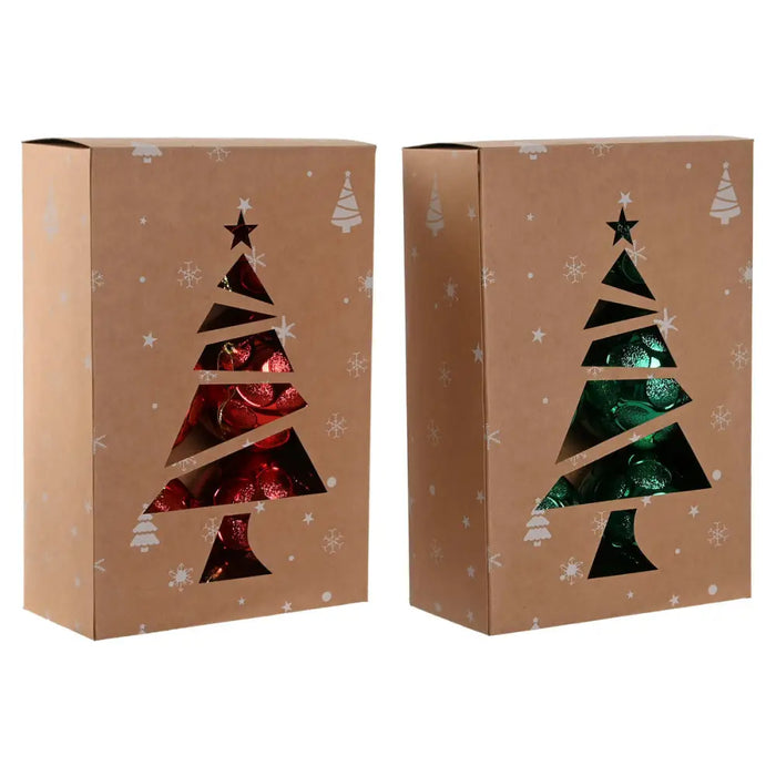 Christmas Baubles Home ESPRIT Red Green PVC 20 x 10 x 30 cm (2 Units) - Декорация и Осветление<<<Дом