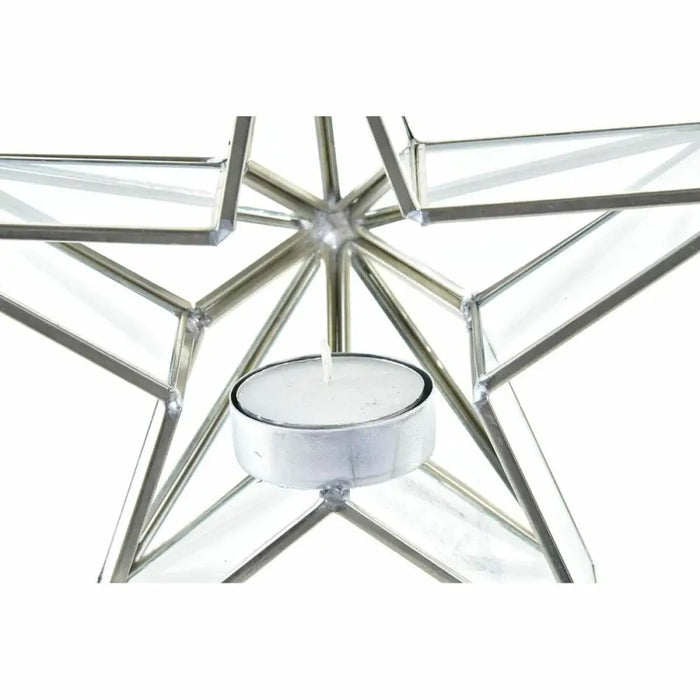 Christmas Candle Holder DKD Home Decor Golden Silver Star 16 x 8 x 16 cm (2 Units) - Декорация и Осветление<<<Дом