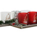 Christmas Candle Holder Home ESPRIT White Red 40 X 9 X 13,5 cm (5 Pieces) (2 Units) - Декорация и Осветление<<<Дом