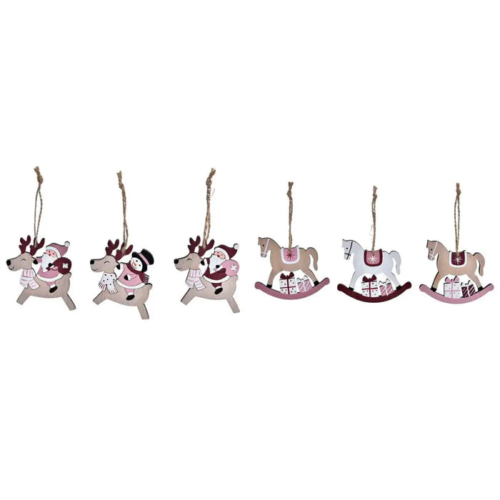 Christmas Decorations Set DKD Home Decor MDF Wood (21 x 8,2 x 1,5 cm) (8 cm) (2 Units) - Декорация и Осветление<<<Дом