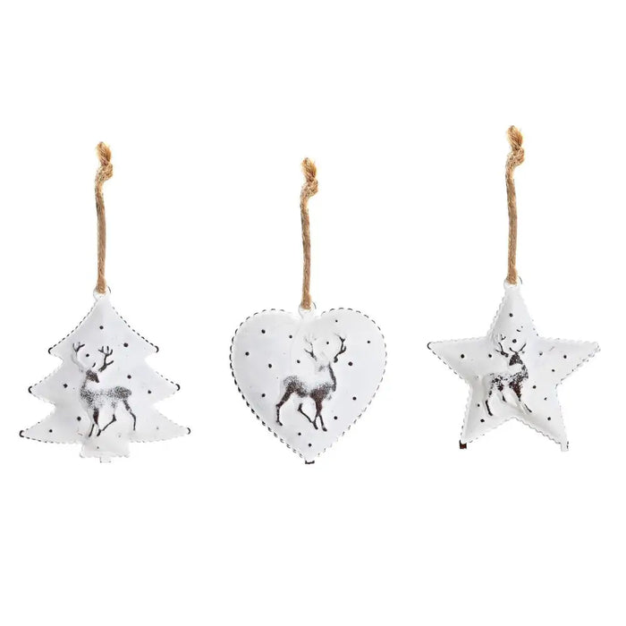 Christmas Decorations Set DKD Home Decor Metal (12 x 12 x 3 cm) (3 Units) - Декорация и Осветление<<<Дом