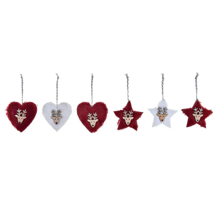 Christmas Decorations Set DKD Home Decor Polyester (21 x 8 x 1 cm) (8 cm) (2 Units) - Декорация и Осветление<<<Дом