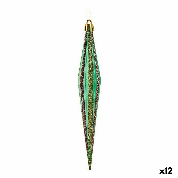 Christmas Decorations Set Krist+ Green Golden Streched 3 x 8,5 x 19 cm (12 Units) - Декорация и Осветление<<<Дом