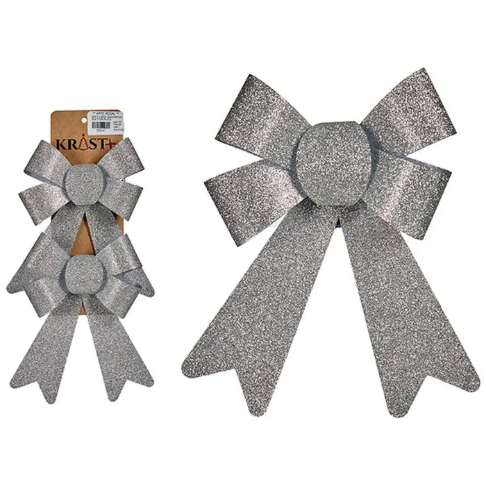 Christmas Decorations Set Krist+ Silver PVC 15 x 2 x 18 cm Lasso (24 Units) - Декорация и Осветление<<<Дом