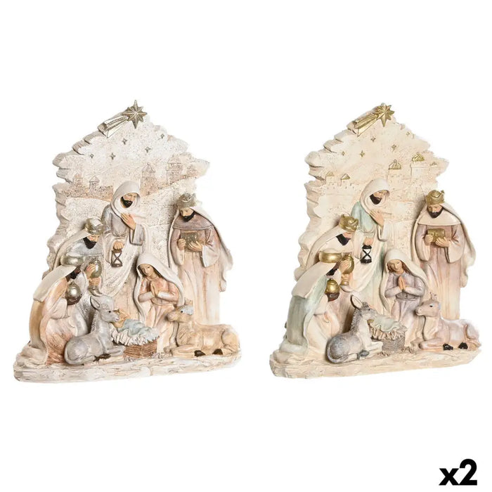 Christmas nativity set DKD Home Decor Blue White Pink Resin 24 x 8 x 27,5 cm (2 Units) - Декорация и Осветление<<<Дом