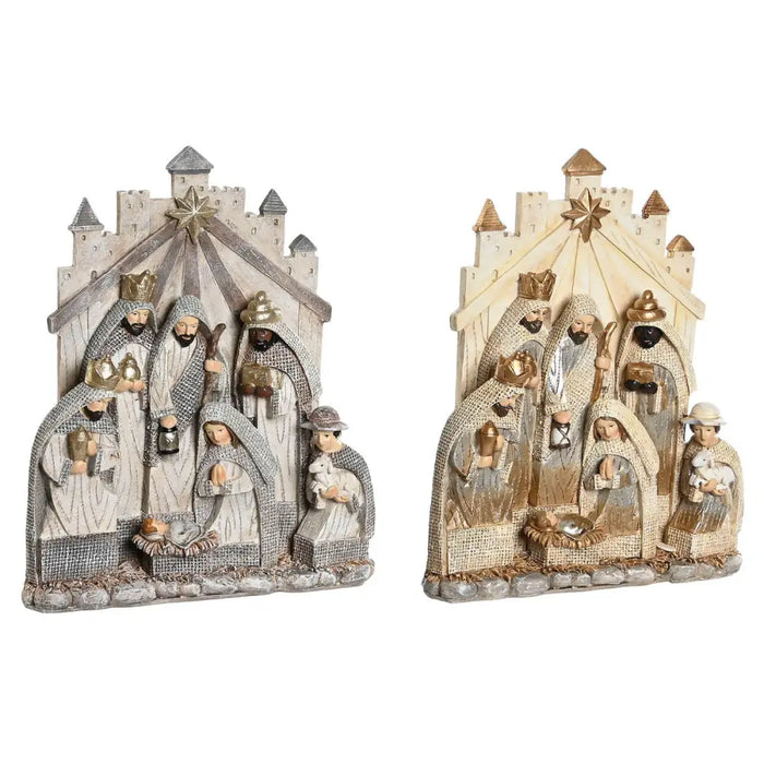 Christmas nativity set DKD Home Decor Grey Golden Resin 22 x 6 x 26 cm (2 Units) - Декорация и Осветление<<<Дом