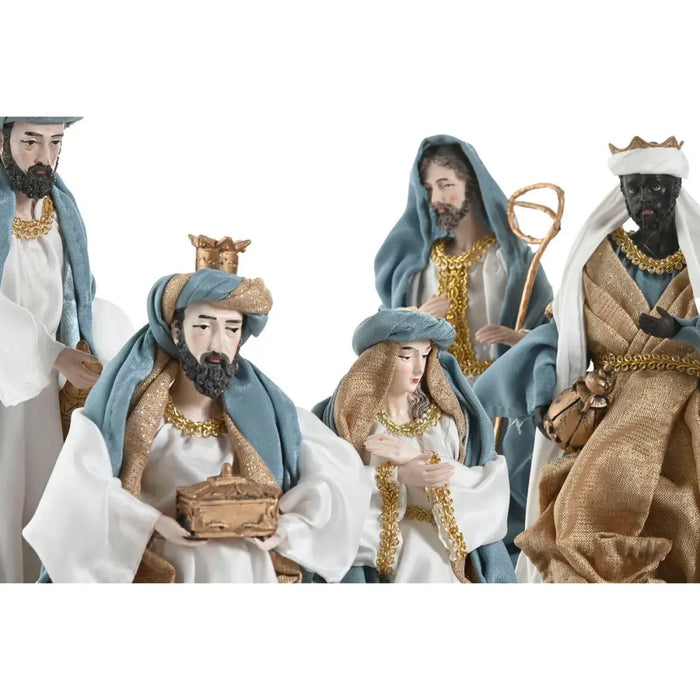 Christmas nativity set Home ESPRIT Blue White 20 x 15 x 30 cm (9 Pieces) - Декорация и Осветление<<<Дом