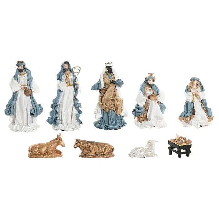 Christmas nativity set Home ESPRIT Blue White 20 x 15 x 30 cm (9 Pieces) - Декорация и Осветление<<<Дом
