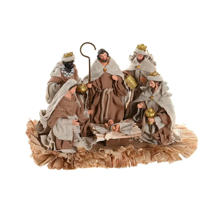 Christmas nativity set Home ESPRIT Brown Beige Resin 40 X 24 X 23,5 CM - Декорация и Осветление<<<Дом