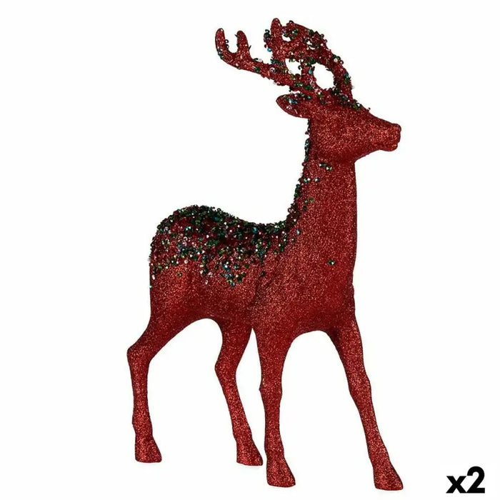 Christmas Reindeer Krist+ Red Christmas Reindeer 15 x 45 x 30 cm (2 Units) - Декорация и Осветление<<<Дом