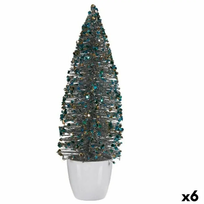 Christmas Tree Krist+ Blue Golden Plastic Christmas Tree 10 x 33 x 10 cm (6 Units) - Декорация и Осветление<<<Дом