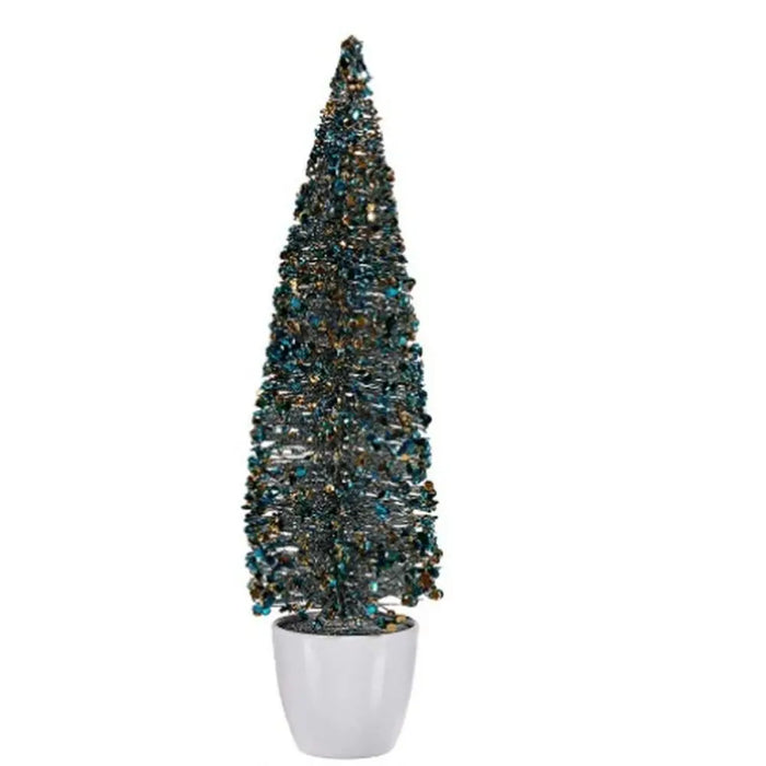 Christmas Tree Krist+ Blue Golden Plastic Christmas Tree 10 x 38 x 10 cm (6 Units) - Декорация и Осветление<<<Дом