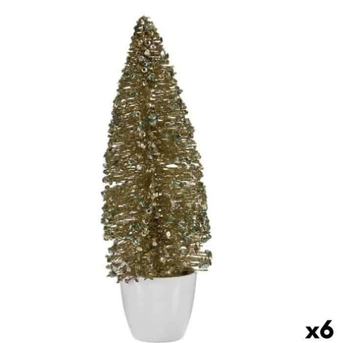 Christmas Tree Krist+ Bronze Golden Plastic Christmas Tree 10 x 33 x 10 cm (6 Units) - Декорация и Осветление<<<Дом