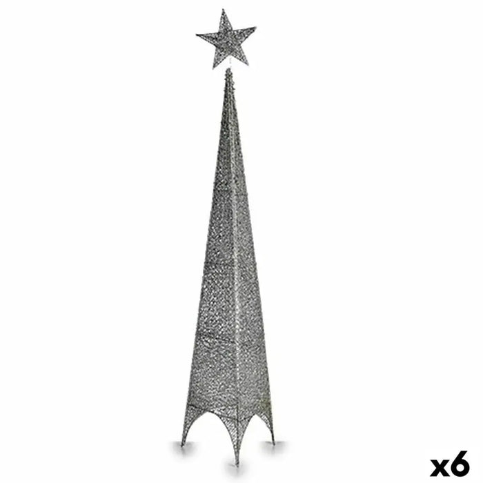 Christmas Tree Krist+ Silver Metal Plastic Star Tower 28 x 127 x 28 cm 107 x 7 x 28 cm (6 Units) - Декорация и
