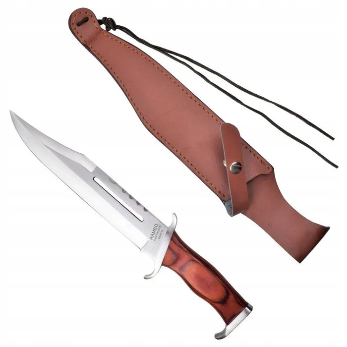 Cinema Classic CC-H3 Rambo III knife with leather sheath, 425 mm