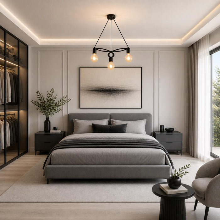 CHANDELIER REA 3ХЭ27 BLACK