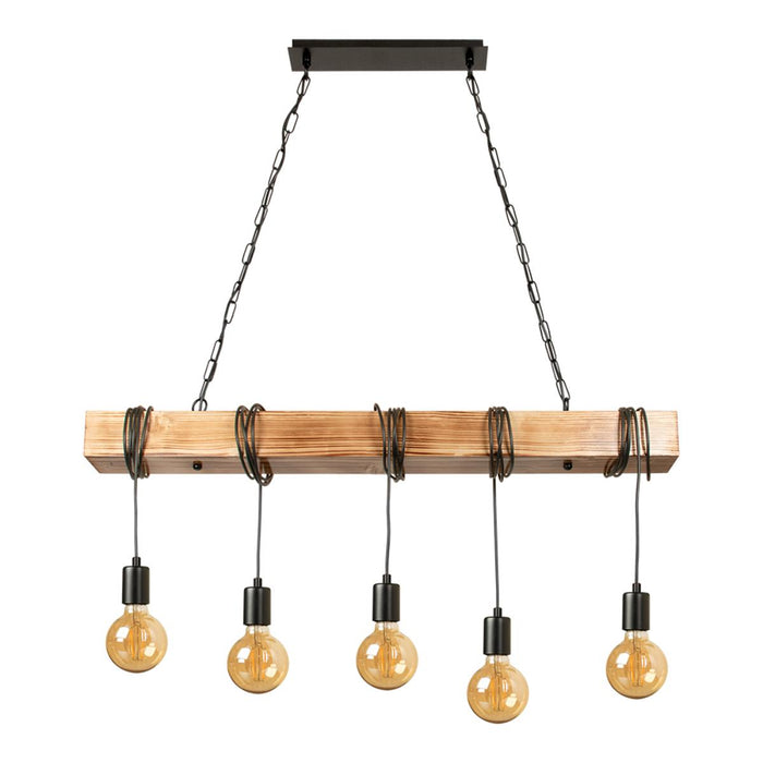 CHANDELIER KRAFT 5XE27 RUSTIC/BLACK