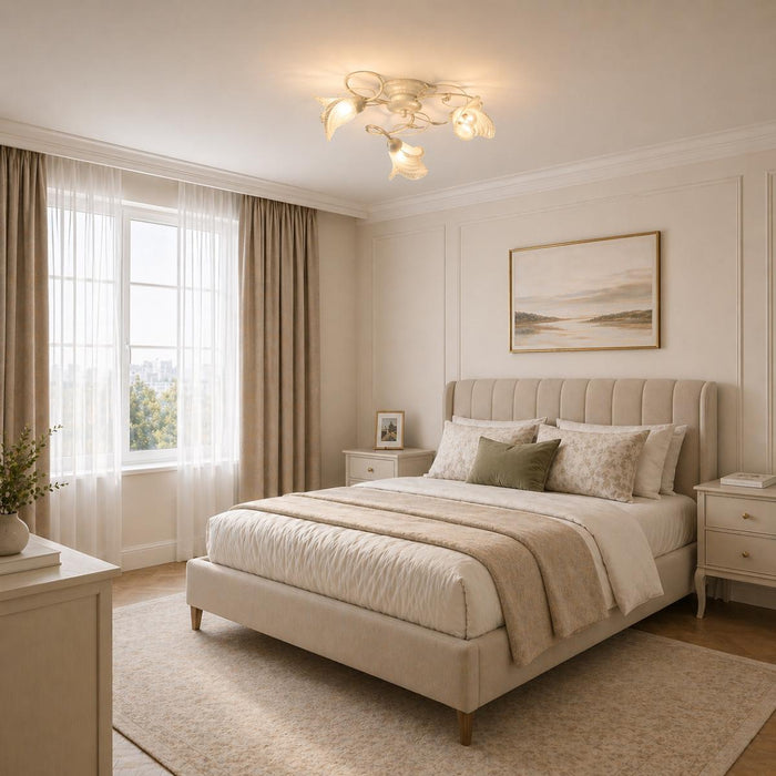 CEILING, CREAM/EFFECT, E14, 3X60W LAURA