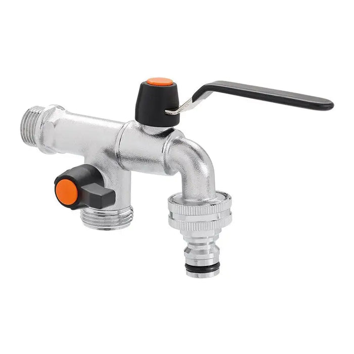 CLABER 9625 1/2’’ - 3/4’’ DOUBLE OUTLET FAUCET - Оборудване напояване<<<Напояване<<<Градина<<<Praktiker