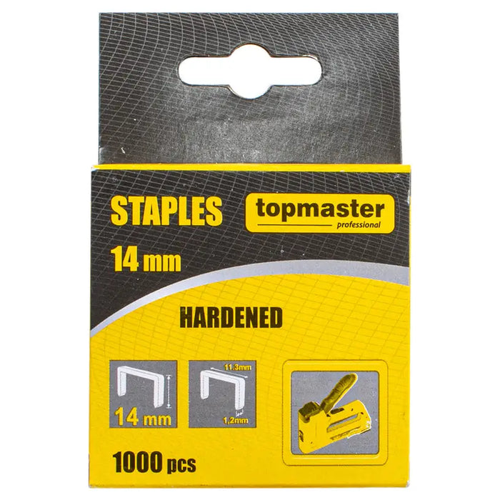 CLAMPS FOR TAKER 14 MM TOPMASTER 1000 PCS - Скоби и пирони за такери<<<Консумативи за електроинструменти<<<Инструменти