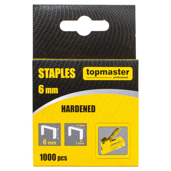 CLAMPS FOR TAKER 6 MM TOPMASTER 1000 PCS - Скоби и пирони за такери<<<Консумативи за електроинструменти<<<Инструменти и