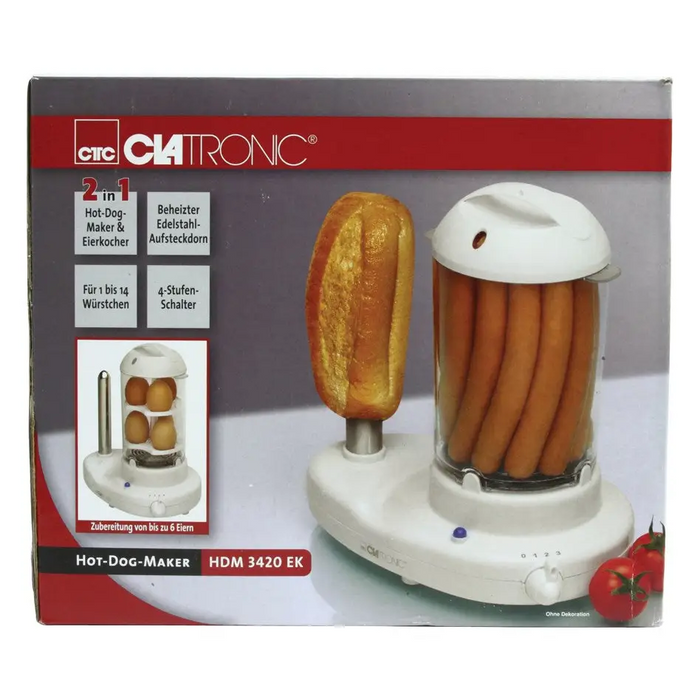 Clatronic HDM 3420 EK Hot dog steamer 350 W White - Equipment for hot dogsAGD-HDO<<<Home Appliance