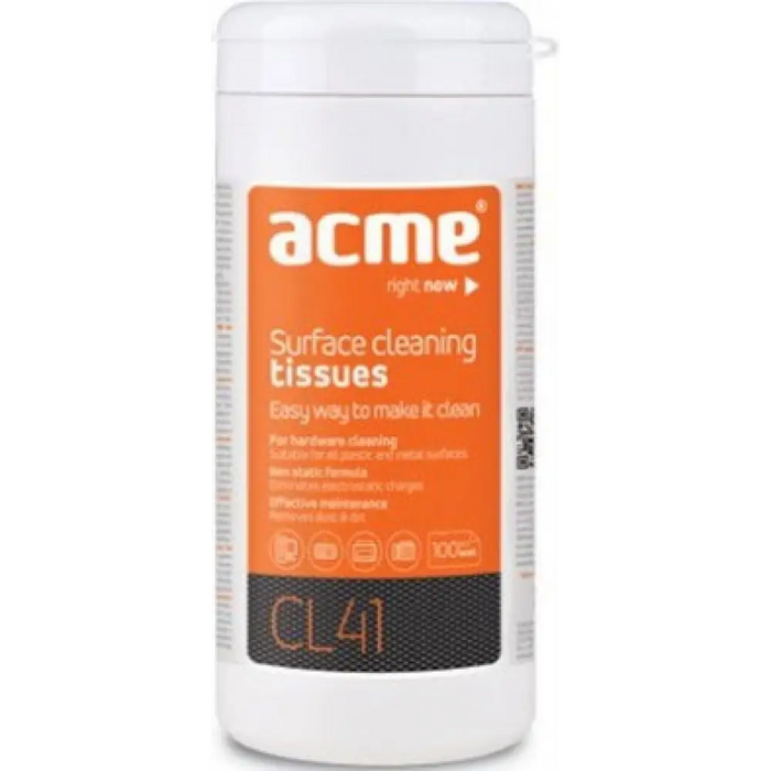 Cleaning agent ACME CL41 Surface cleaning wipes 100pcs. - Други<<<Аксесоари за телевизори<<<Аксесоари<<<TechMart