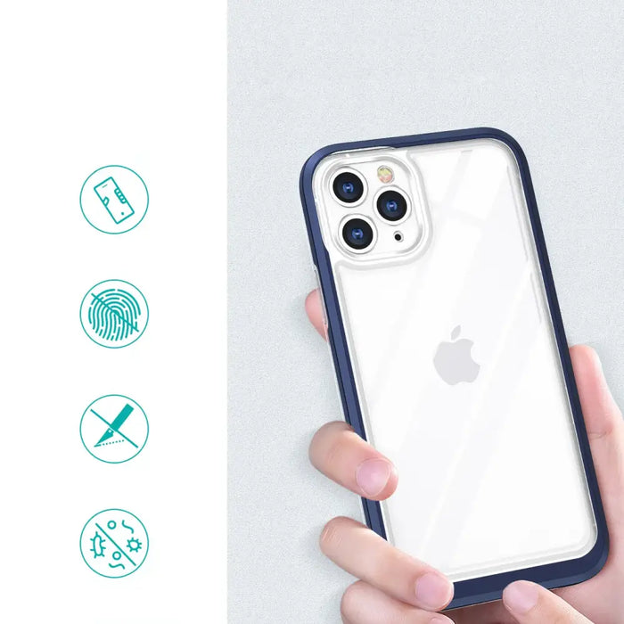 Clear 3in1 case for iPhone 11 Pro blue frame gel cover - Cell phone cases and covers<<<HurtelXML