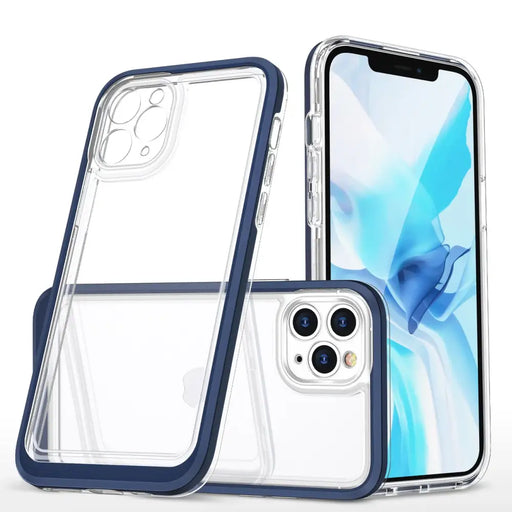 Clear 3in1 case for iPhone 11 Pro blue frame gel cover - Cell phone cases and covers<<<HurtelXML