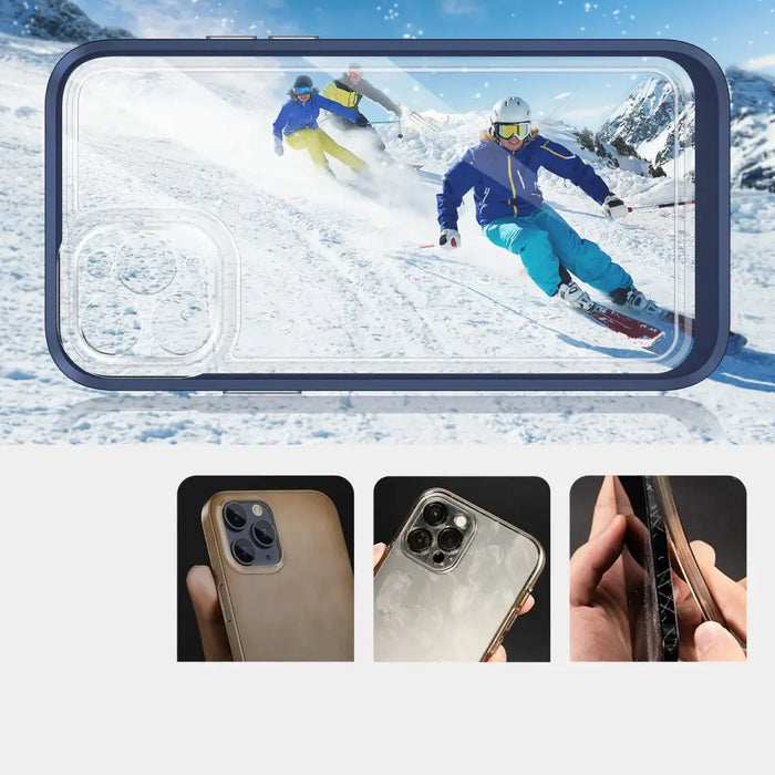 Clear 3in1 case for iPhone 11 Pro blue frame gel cover - Cell phone cases and covers<<<HurtelXML