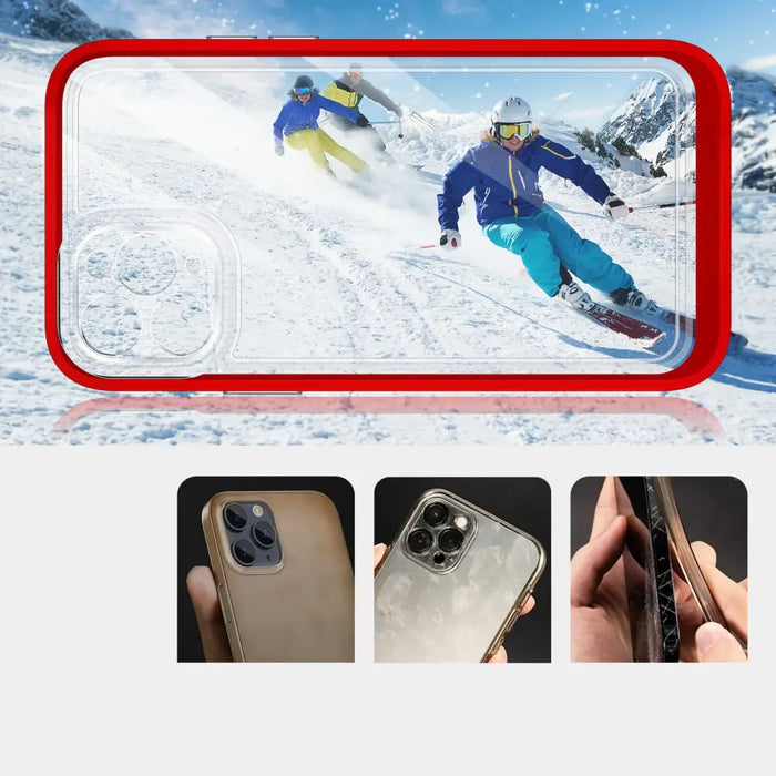Clear 3in1 case for iPhone 11 Pro frame cover gel red - Cell phone cases and covers<<<HurtelXML