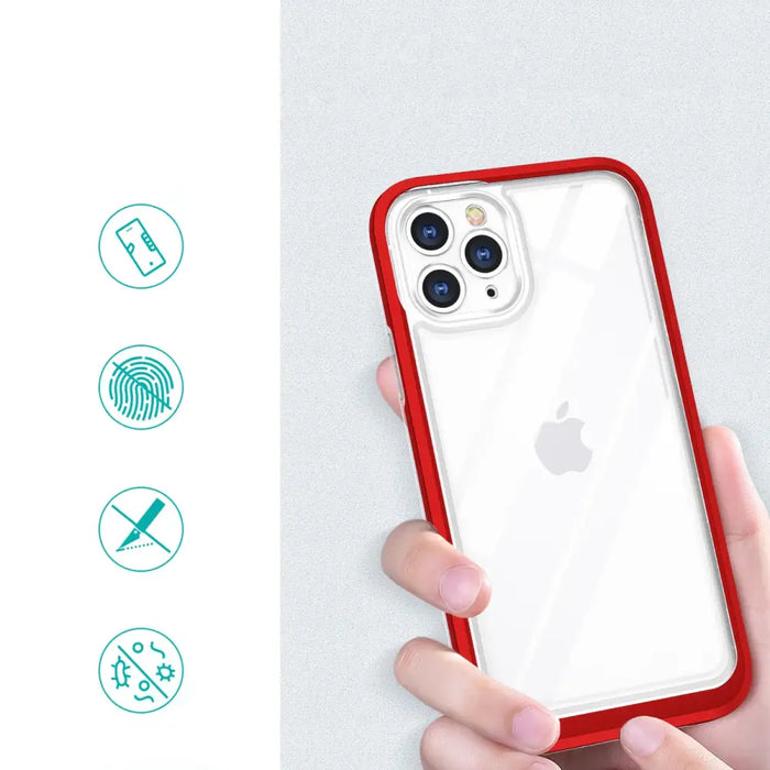 Clear 3in1 case for iPhone 11 Pro frame cover gel red - Cell phone cases and covers<<<HurtelXML