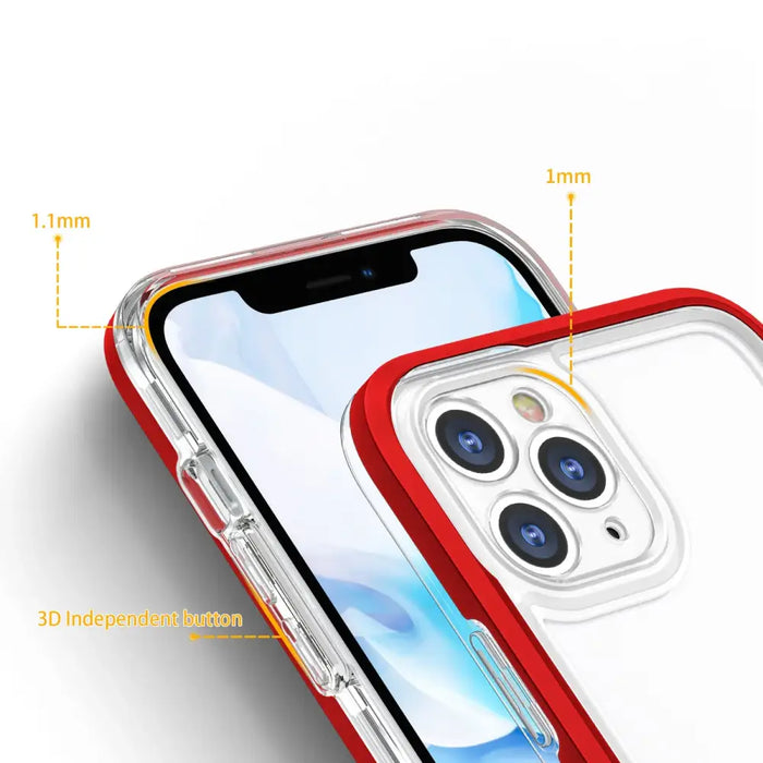 Clear 3in1 case for iPhone 11 Pro frame cover gel red - Cell phone cases and covers<<<HurtelXML