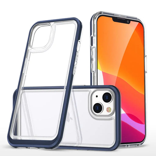 Clear 3in1 case for iPhone 13 blue frame gel cover - Cell phone cases and covers<<<HurtelXML