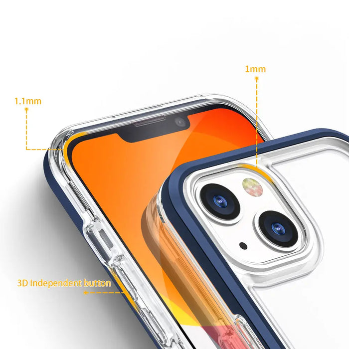 Clear 3in1 case for iPhone 13 blue frame gel cover - Cell phone cases and covers<<<HurtelXML